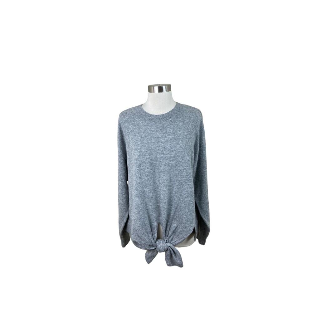 Frame Twist Sweater in Gris Gray Tie Waist Wool Cashmere Size L Quiet Luxury